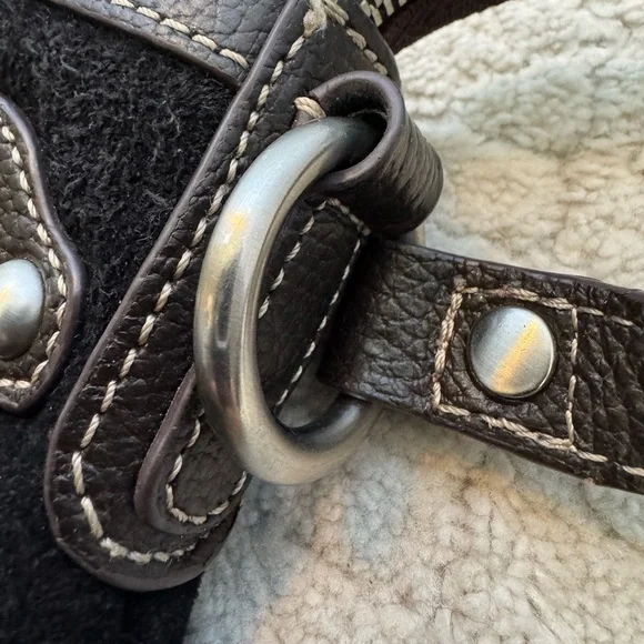 Cold water creek black leather crossbody purse - Picture 5 of 10